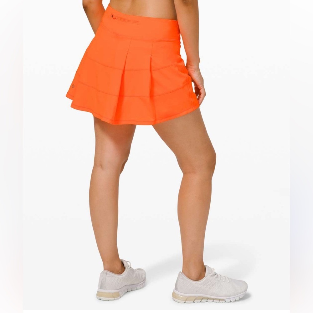 Lululemon athletica Orange Athletic Skirtwith built shorts size 12 - Picture 2 of 9